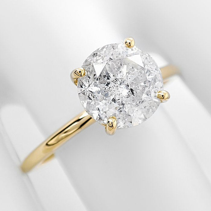 Ring - 14 karat Gulguld -  2.54ct. tw. Diamant (Natur)