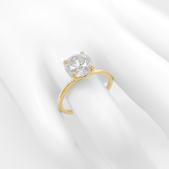 Ring - 14 karat Gulguld -  2.54ct. tw. Diamant (Natur)