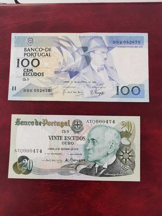 Portugal og kolonier. - 18 banknotes Various values and dates - various dates  (Ingen mindstepris)