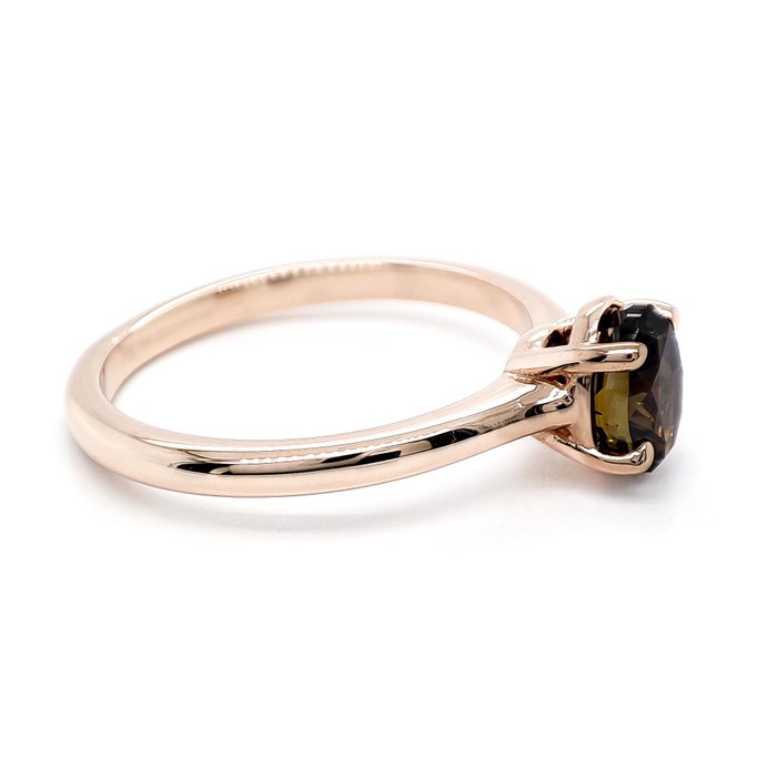 Ingen mindstepris - Ring - 14 karat Rosaguld -  1.02ct. tw. Brun Diamant (Naturfarvet)