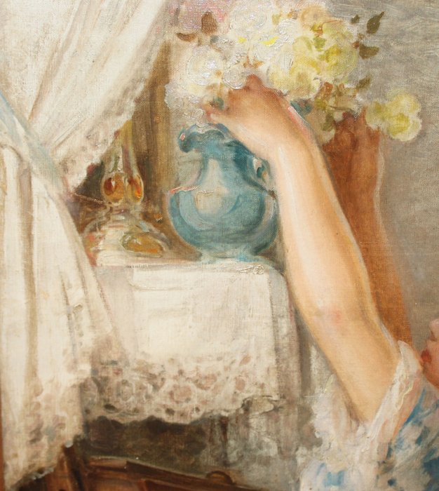 Julio Borrell Pla (1877-1957) - Jovenes con flores