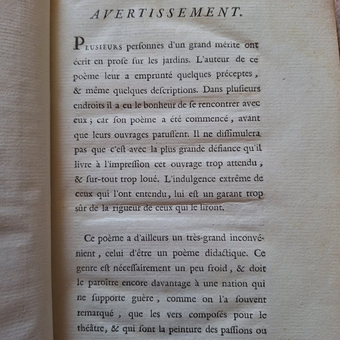 De Lille - Les jardins ou L'art d'embellir les paysages. - 1782