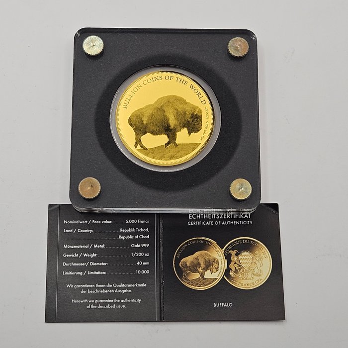 Tchad. 5000 Francs 2019 Buffalo, 1/200 Oz (.999)  (Ingen mindstepris)