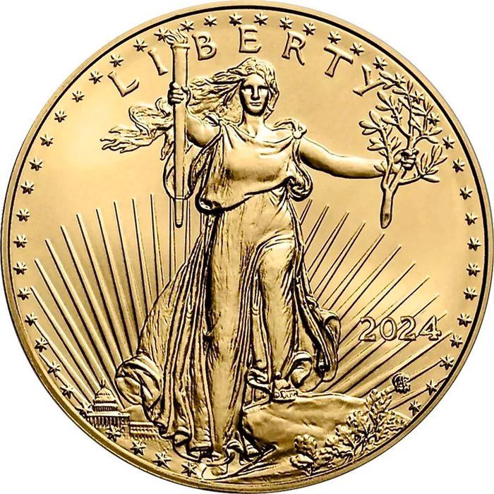 1 Troy Ounce - Guld 999 - 2024 - American Eagle fine gold - Præget bar