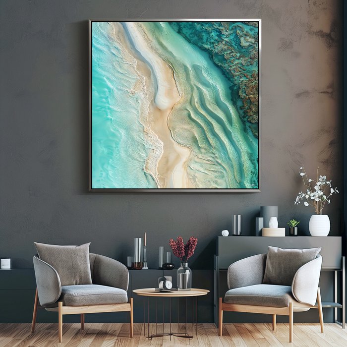 NicDA - TURQUOISE PATTERNS . Aluminium Print. Unique XL