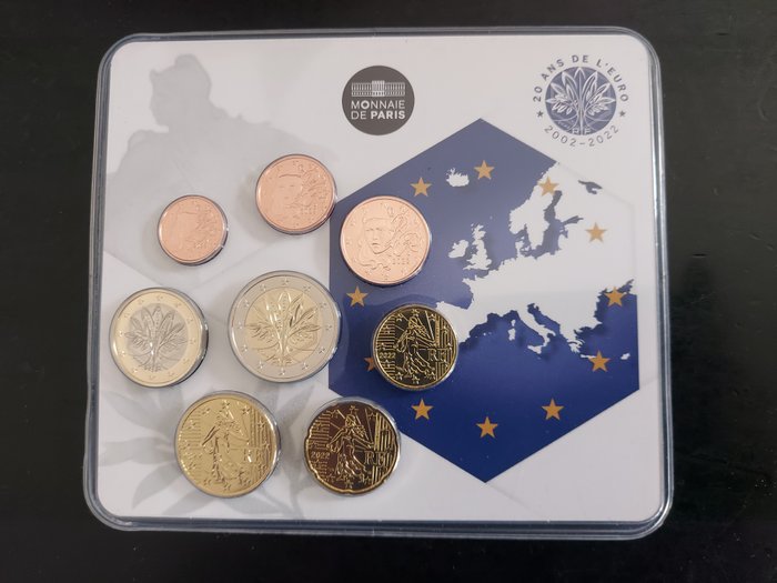 Frankrig. Year Set (FDC) 2022 "20 Ans de l'Euro"  (Ingen mindstepris)