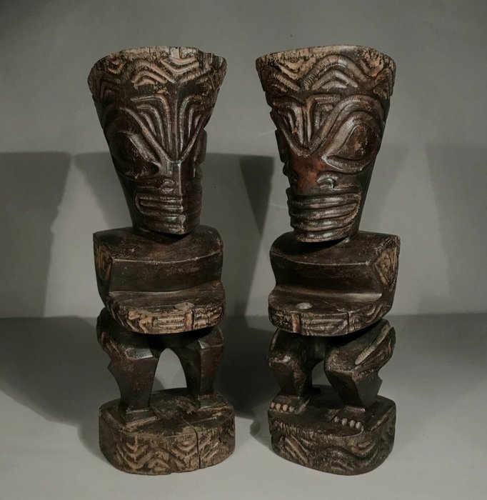 Par Tiki-statuer - Polynesien Marquesas-øerne  (Ingen mindstepris)