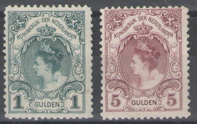 Holland 1898/1906 - Kroningsgylden og Prinsesse Wilhelmina - NVPH 49 + 79B