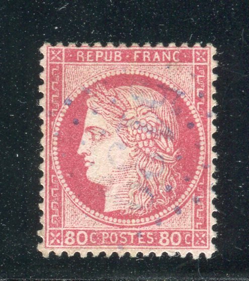 Frankrig 1872 - Superb  Rare nr. 57 - Stempel GC 5139 Blue fra det franske kontor i Kustendjé (Rumænien)