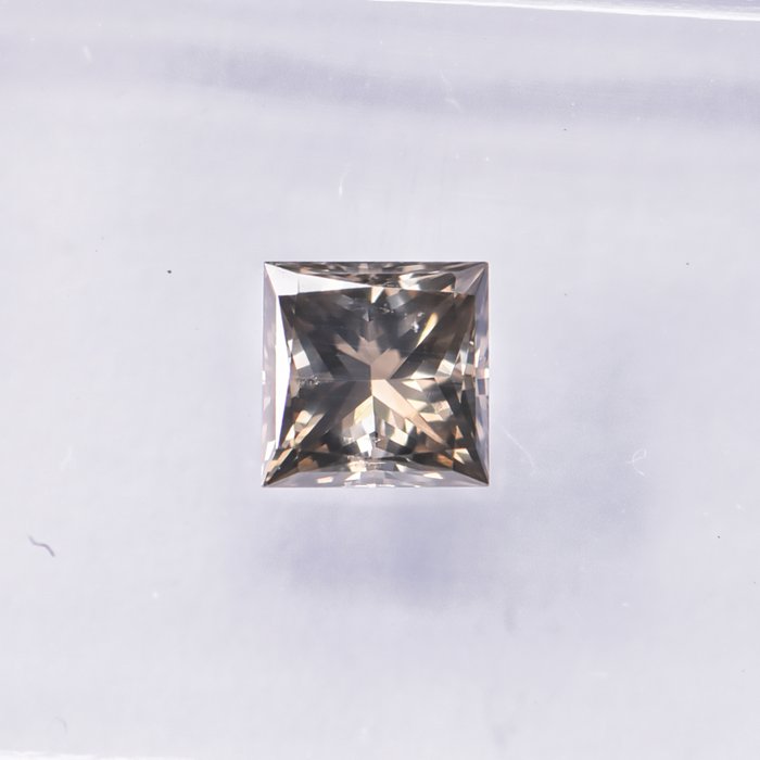 Ingen mindstepris - 1 pcs Diamant  (Naturfarvet)  - 0.50 ct - Kvadrat - Fancy Brunlig, Grå Gul - SI2 - International Gemological Institute (IGI)