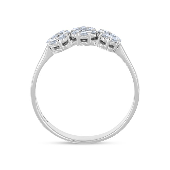 Ring - 18 kraat Hvidguld -  0.24ct. tw. Diamant (Natur)