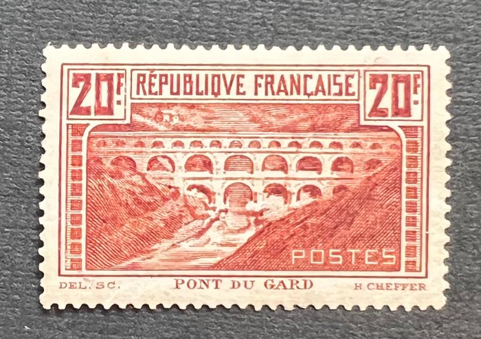 Frankrig 1929 - Frankrig Pont du Gard type IIA pris 400€ - Yvert Tellier 262