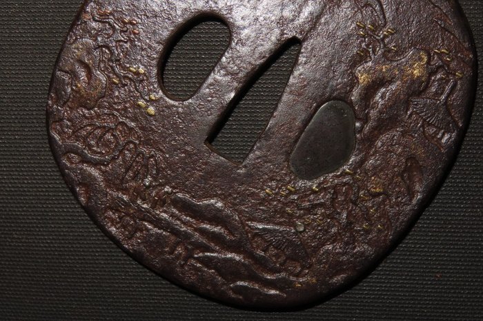 Katana - Smedet jern - Daito Scenery Tsuba : C4-491 - Japan - Edo-perioden (1600-1868)