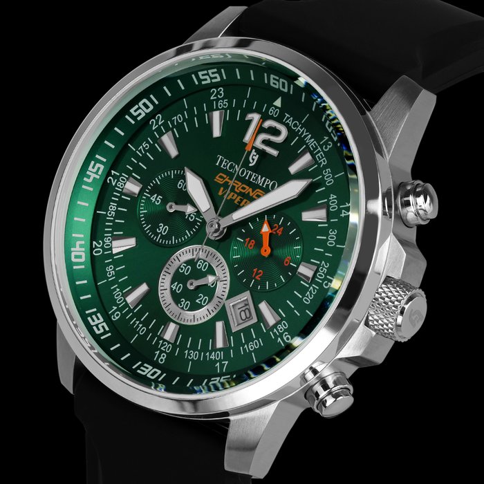 Tecnotempo - Chronograph 100M - "Chrono Viper" Limited Edition - - Ingen mindstepris - TT.100G.CVGR (Green) - Mænd - 2011-nu