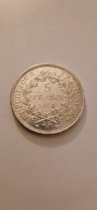 Frankrig. 5 Francs 1873 A-Paris  (Ingen mindstepris)