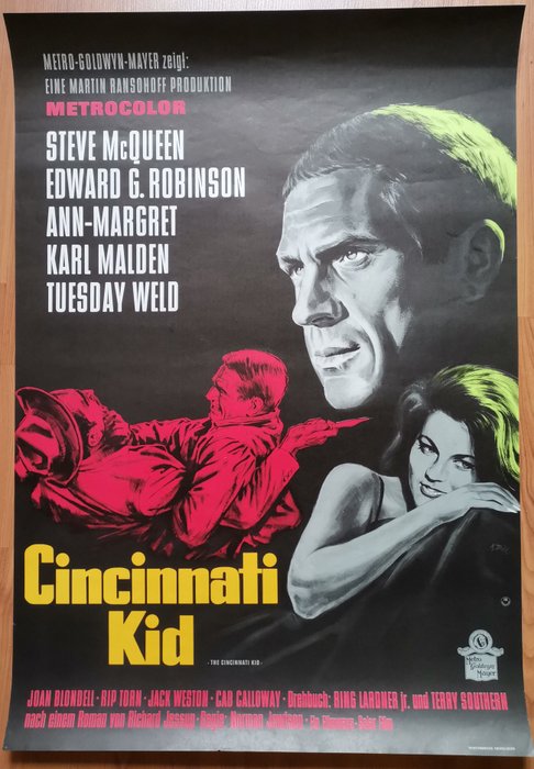 Cincinnati Kid - Steve McQueen, Ann-Margret - Cinema Poster 1965 - Rolled