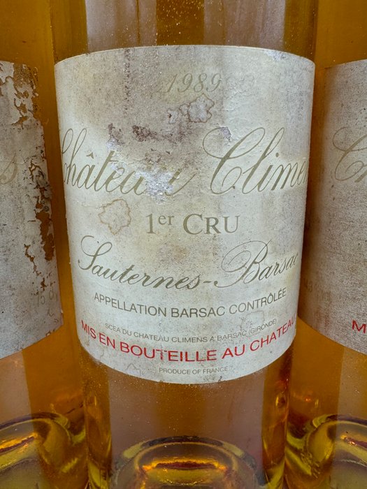 1989 Château Climens - Sauternes 1er Grand Cru Classé - 3 Flasker (075 L)