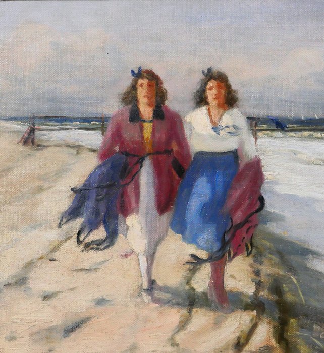 Aage Wang (1879-1959) - Women on the beach