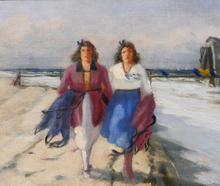 Aage Wang (1879-1959) - Women on the beach