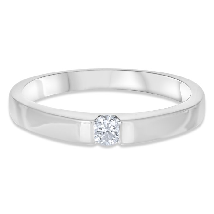 Ring - 18 kraat Hvidguld -  0.13ct. tw. Diamant (Natur)