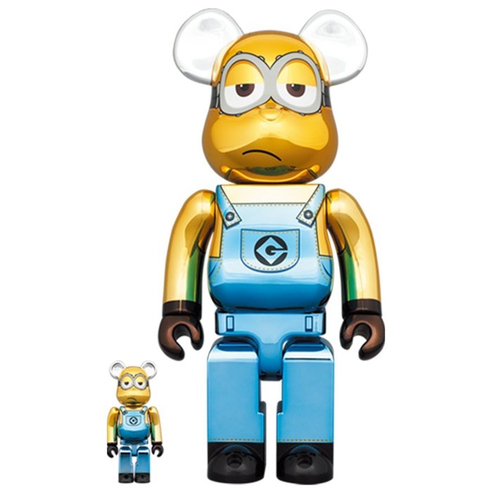 Medicom Toy Be@rbrick - 400%  100% Bearbrick set - Minion Kevin (Chrome ed)