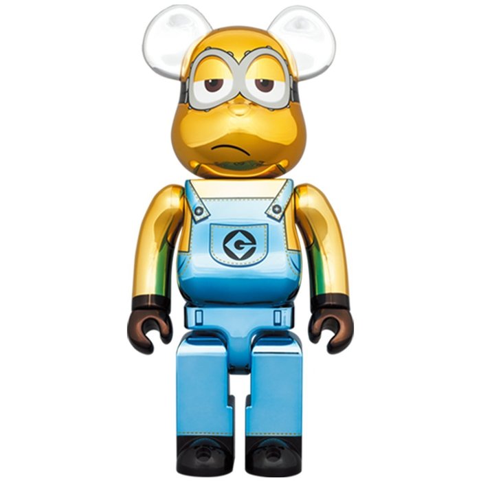 Medicom Toy Be@rbrick - 400%  100% Bearbrick set - Minion Kevin (Chrome ed)