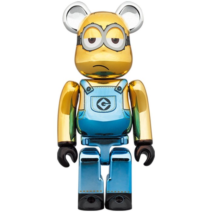 Medicom Toy Be@rbrick - 400%  100% Bearbrick set - Minion Kevin (Chrome ed)