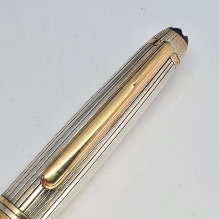 Montblanc - Meisterstück Solitaire ref. 1448 - 925 silver - 18k gold nib (OBB) - Box and papers - Fyldepen