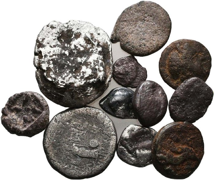 Grækenland (gamle) Lot of 11 coins (AE/AR) including Cappadocian Drachm Miletos Diobol and various other Asia Minor examples  (Ingen mindstepris)