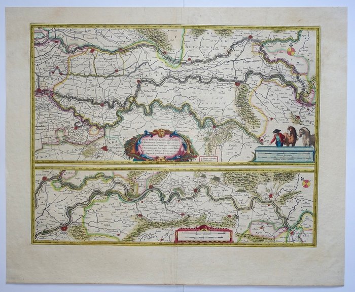 Holland - Gelderland, Nijmegen, Betuwe; W.  J. Blaeu - Tractus Rheni et Mosae totus Vahalis (...) - ca. 1650