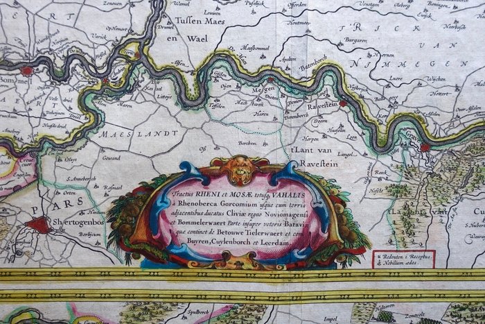 Holland - Gelderland, Nijmegen, Betuwe; W.  J. Blaeu - Tractus Rheni et Mosae totus Vahalis (...) - ca. 1650