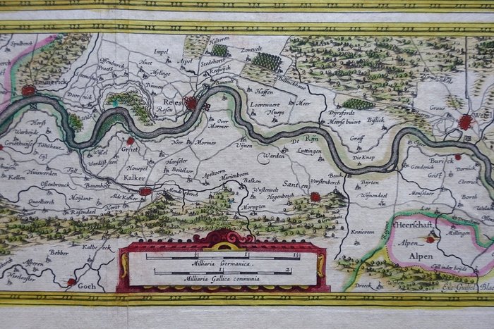 Holland - Gelderland, Nijmegen, Betuwe; W.  J. Blaeu - Tractus Rheni et Mosae totus Vahalis (...) - ca. 1650