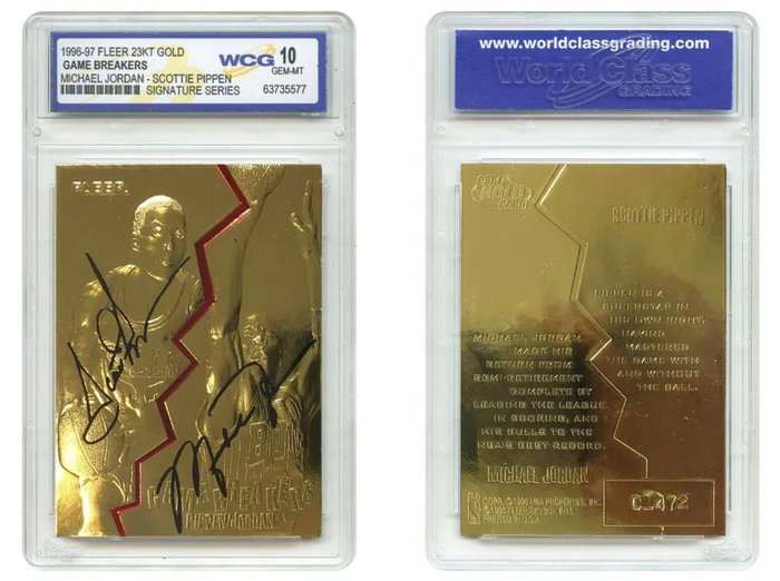 1996/97 - Fleer - Gold 23KT - Michael Jordan  Scottie Pippen - Game Breakers - 1 Graded card - WCG 10