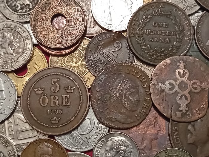 Verden. Large lot of World Coins (more than 200 coins), 1700 to present  (Ingen mindstepris)