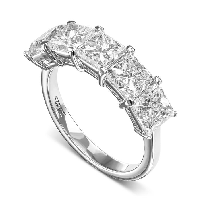 Alliancering - 18 kraat Hvidguld -  452ct tw Diamant  (Natur)