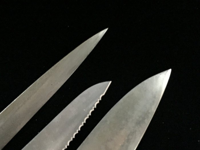 Set of 3 / Japanese Vintage Kitchen Knife / 柳刃 YANAGIBA 牛刀 GYUTO - Køkkenkniv - Stål, Træ - Japan