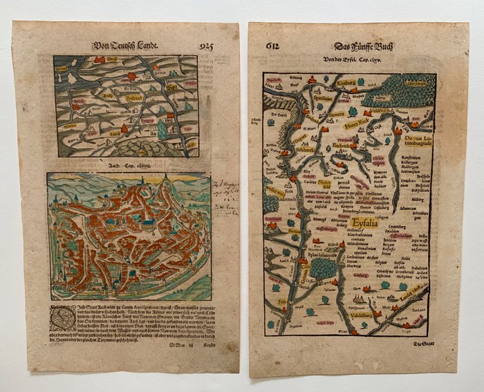 Tyskland - Aachen, Eifel; Sebastian Münster - Von Teutsch Landt / Aach; Von der Eyfel - 1561-1580