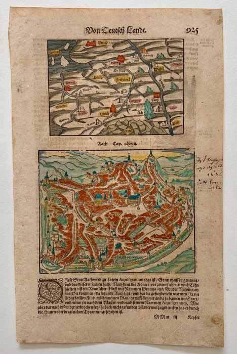 Tyskland - Aachen, Eifel; Sebastian Münster - Von Teutsch Landt / Aach; Von der Eyfel - 1561-1580