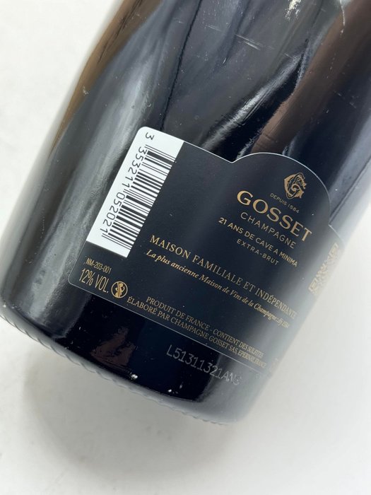 Gosset, 21 ans de cave a Minima - Champagne Extra Brut - 1 Flaske (0,75L)