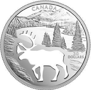 Canada 30 Dollars 2017 Cutout Karibu 17 Oz (999)