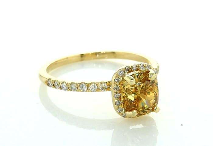 Ring - 14 karat Gulguld -  1.32ct. tw. Diamant (Natur) - Diamant