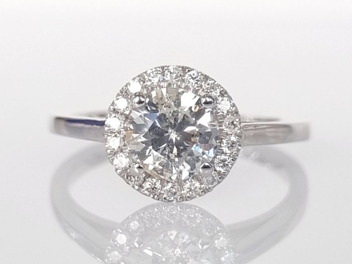 Cocktailring - 14 karat Hvidguld -  1.20ct. tw. Diamant (Natur)