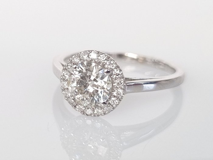 Cocktailring - 14 karat Hvidguld -  1.20ct. tw. Diamant (Natur)