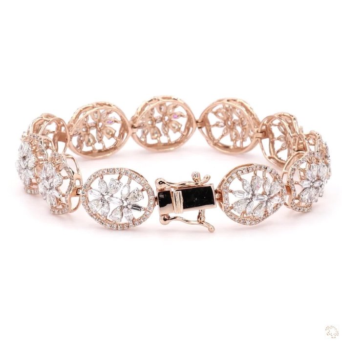 Armbånd - 14 karat Rosaguld -  4.55ct. tw. - 14KT PINK GULD ARMBÅND