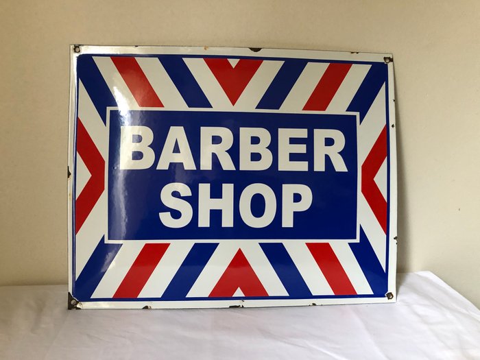 Barber Shop. - Reklameplakat - Emalje