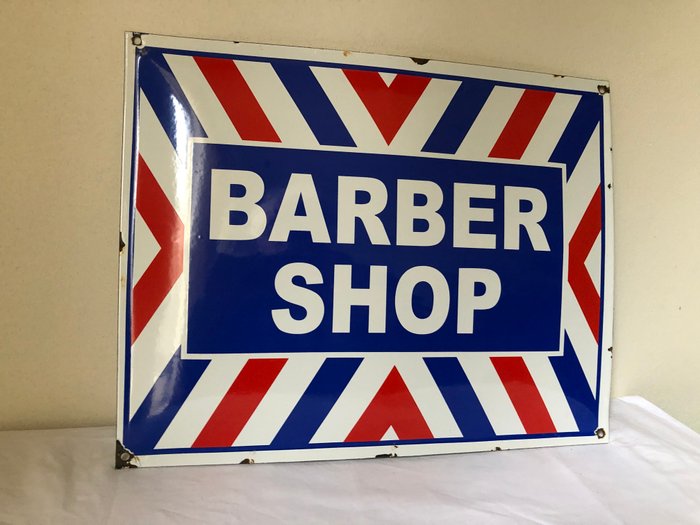 Barber Shop. - Reklameplakat - Emalje