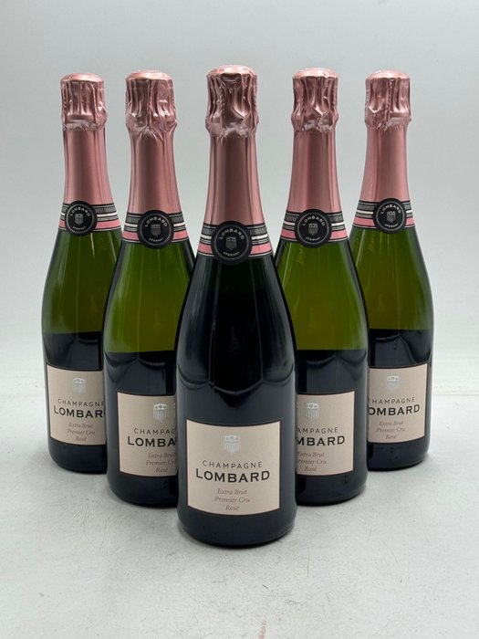 Lombard, Premier Cru Rosé Extra-Brut - Champagne Extra Brut - 6 Flasker (0,75 L)