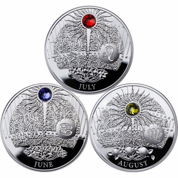 Niue. 1 Dollar 2013 Magic Stones of Happiness - June / July / August, Proof  (Ingen mindstepris)