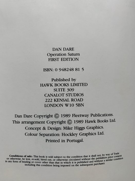 Dan Dare Hawk Vol 3, 4, Dragon's Dream Vol 1,2,3 - 5 Album - Første udgave - 1979/1990