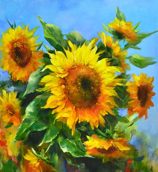 Natalia Yudina (1978) - Still life - Sunflowers